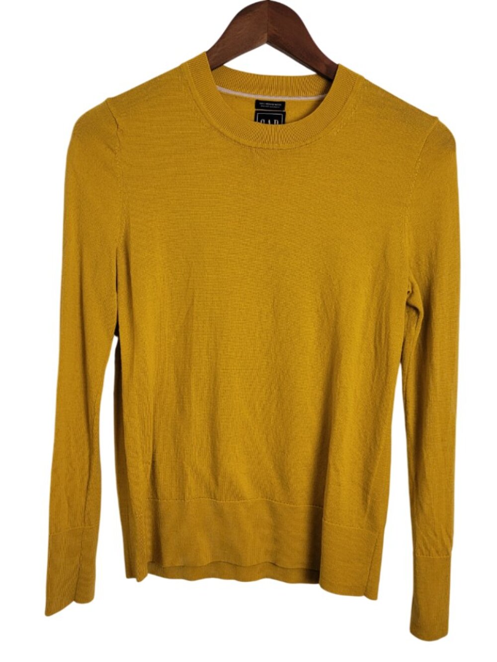 GAP Dandelion Yellow Merino Wool Crewneck Long Sleeve Knit Top size small